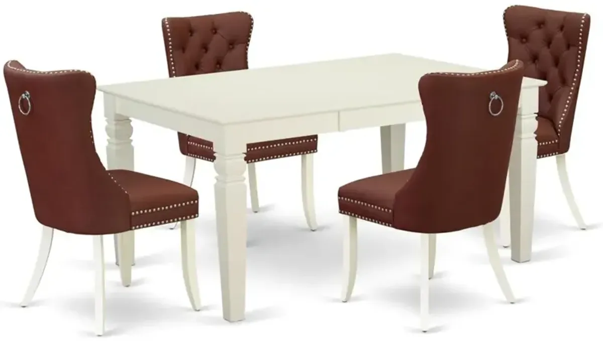 5 Piece Kitchen Table & Chairs Set Consists of a Rectangle Dining Table