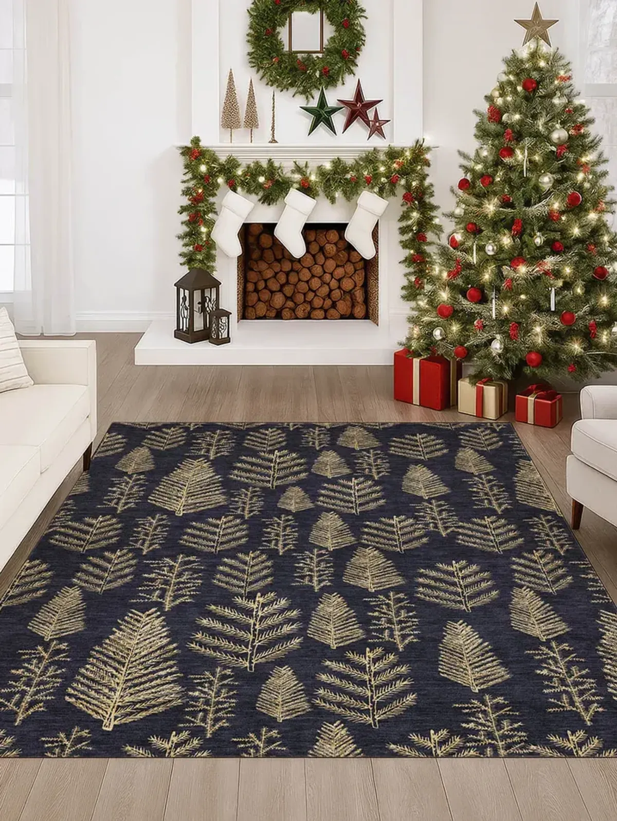 Merry & Bright MY21 Black 8' x 10' Rug