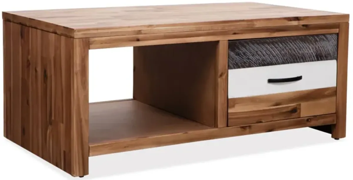 vidaXL Coffee Table Solid Acacia Wood 35.4"x19.7"x14.8"