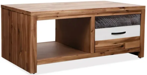 vidaXL Coffee Table Solid Acacia Wood 35.4"x19.7"x14.8"