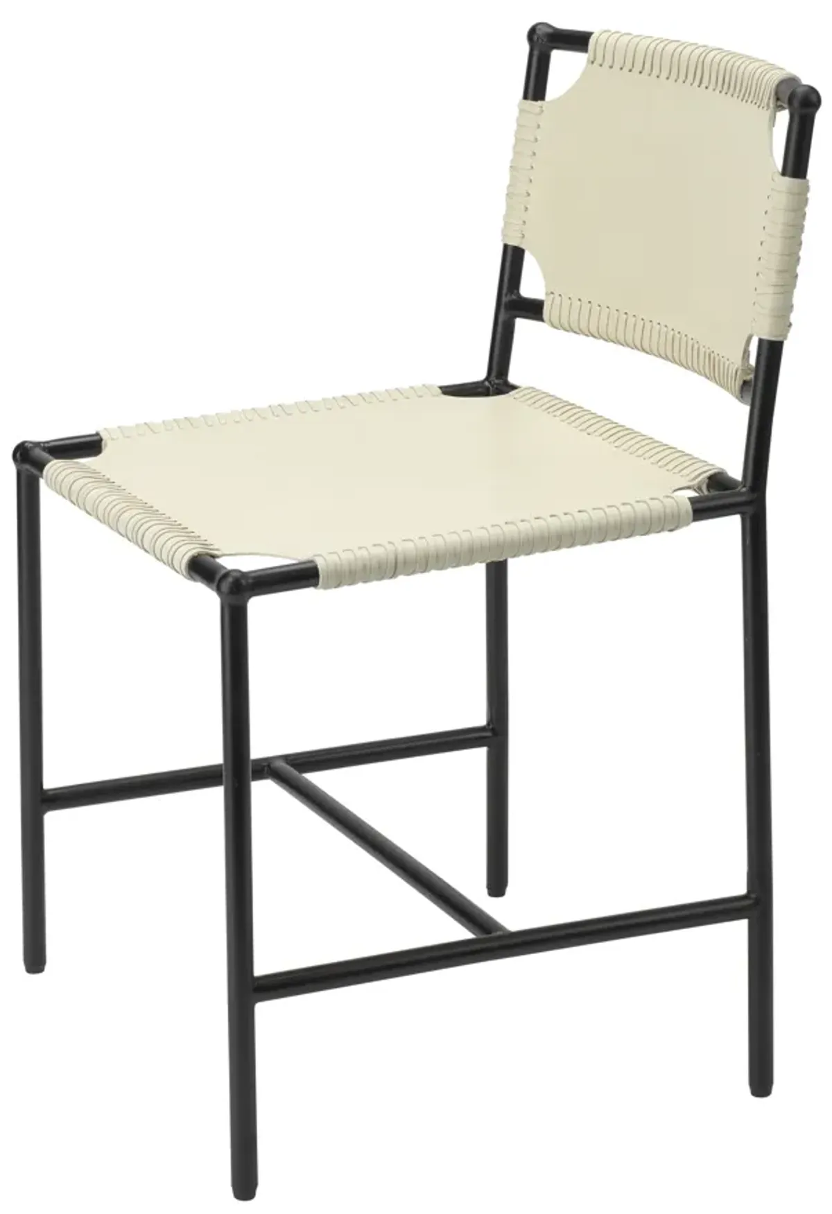 Asher Leather Dining Chair in White