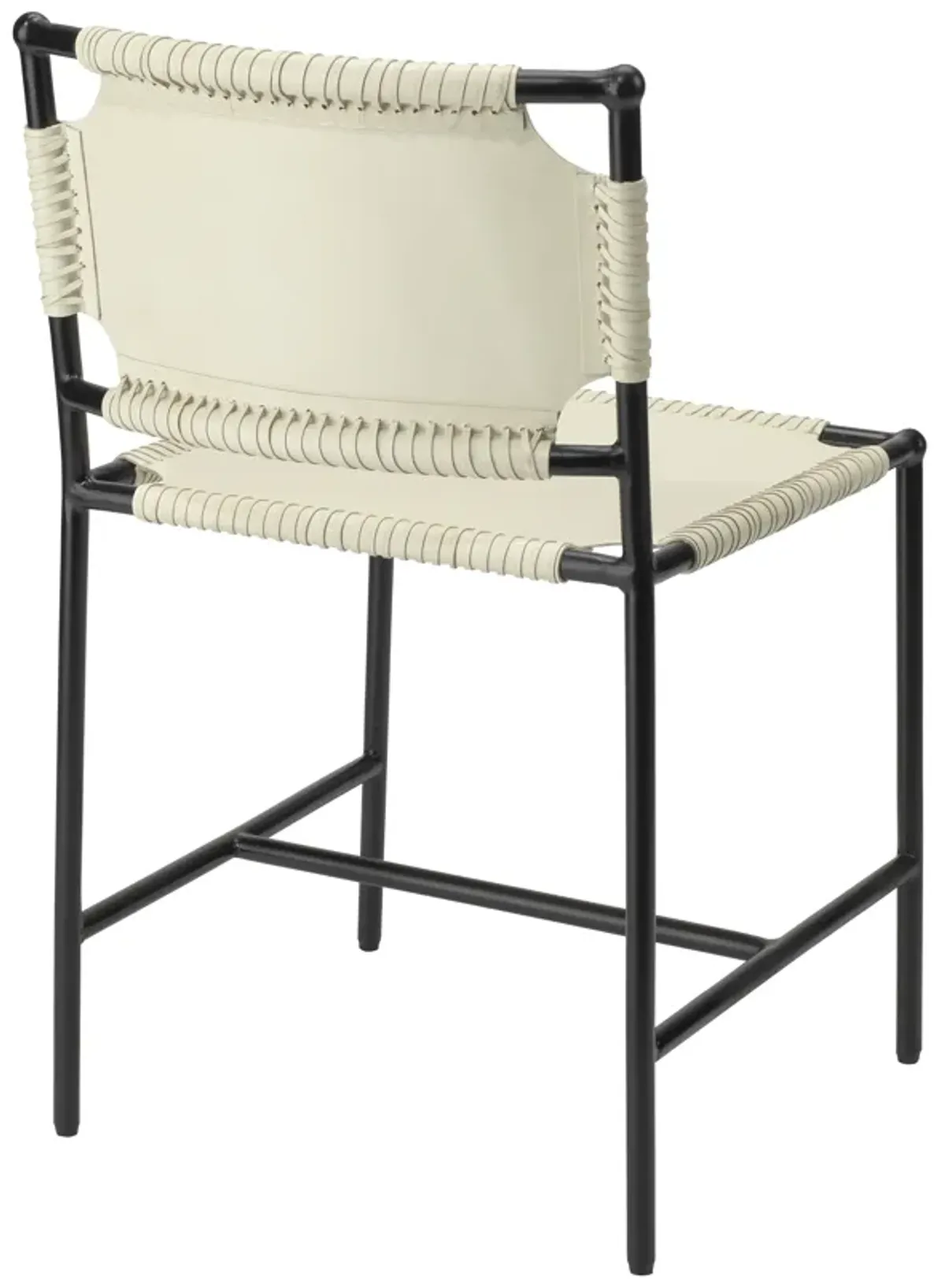 Asher Leather Dining Chair in White