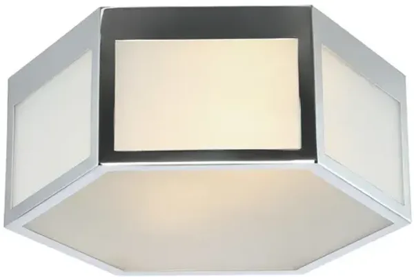 Minimo Hexagon Metal/Frosted Glass LED Flush Mount