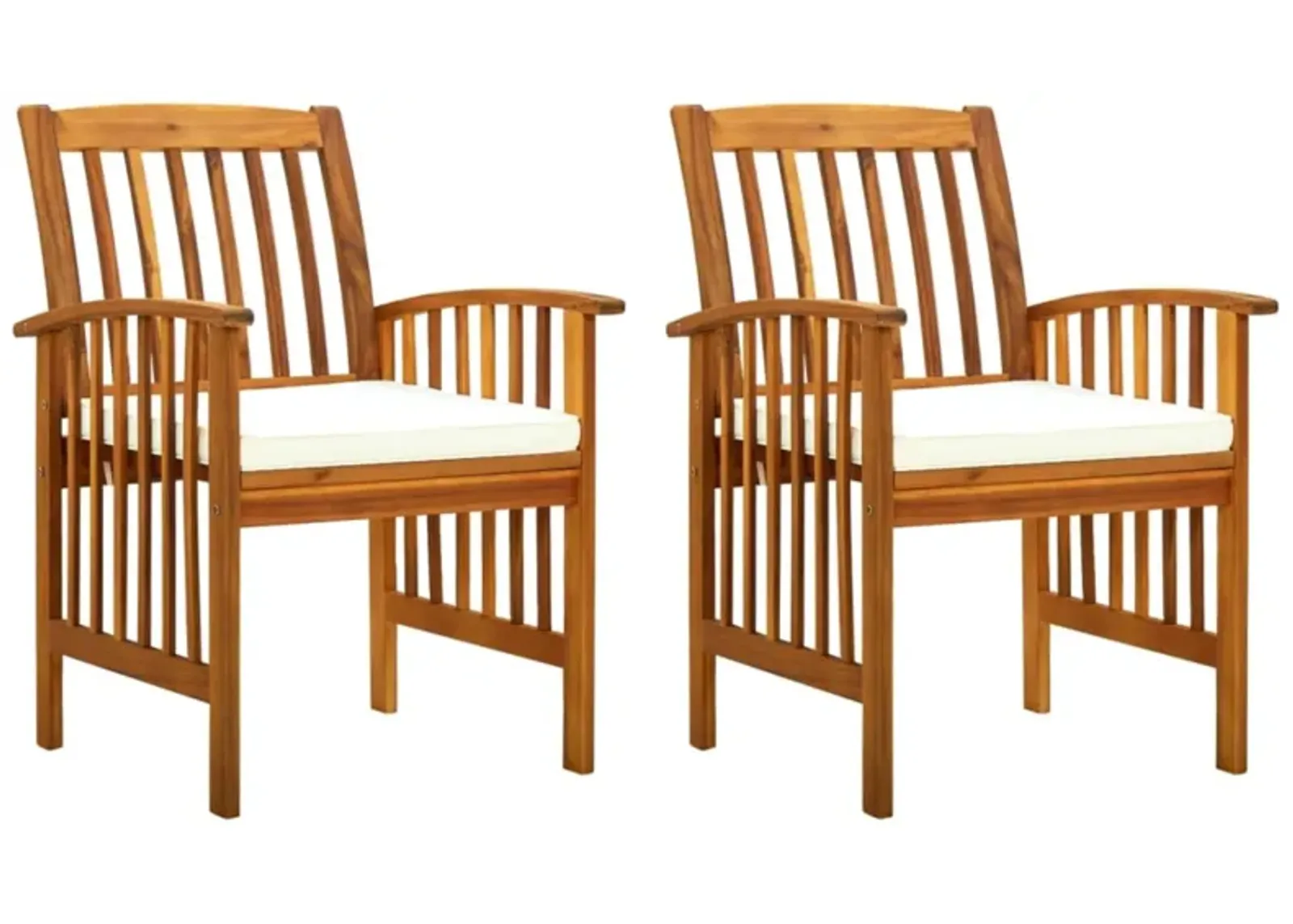 vidaXL Garden Dining Chairs 2 pcs with Cushions Solid Acacia Wood