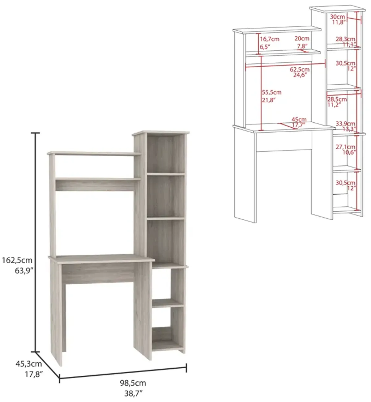 Desk Logan, Office, Light Gray