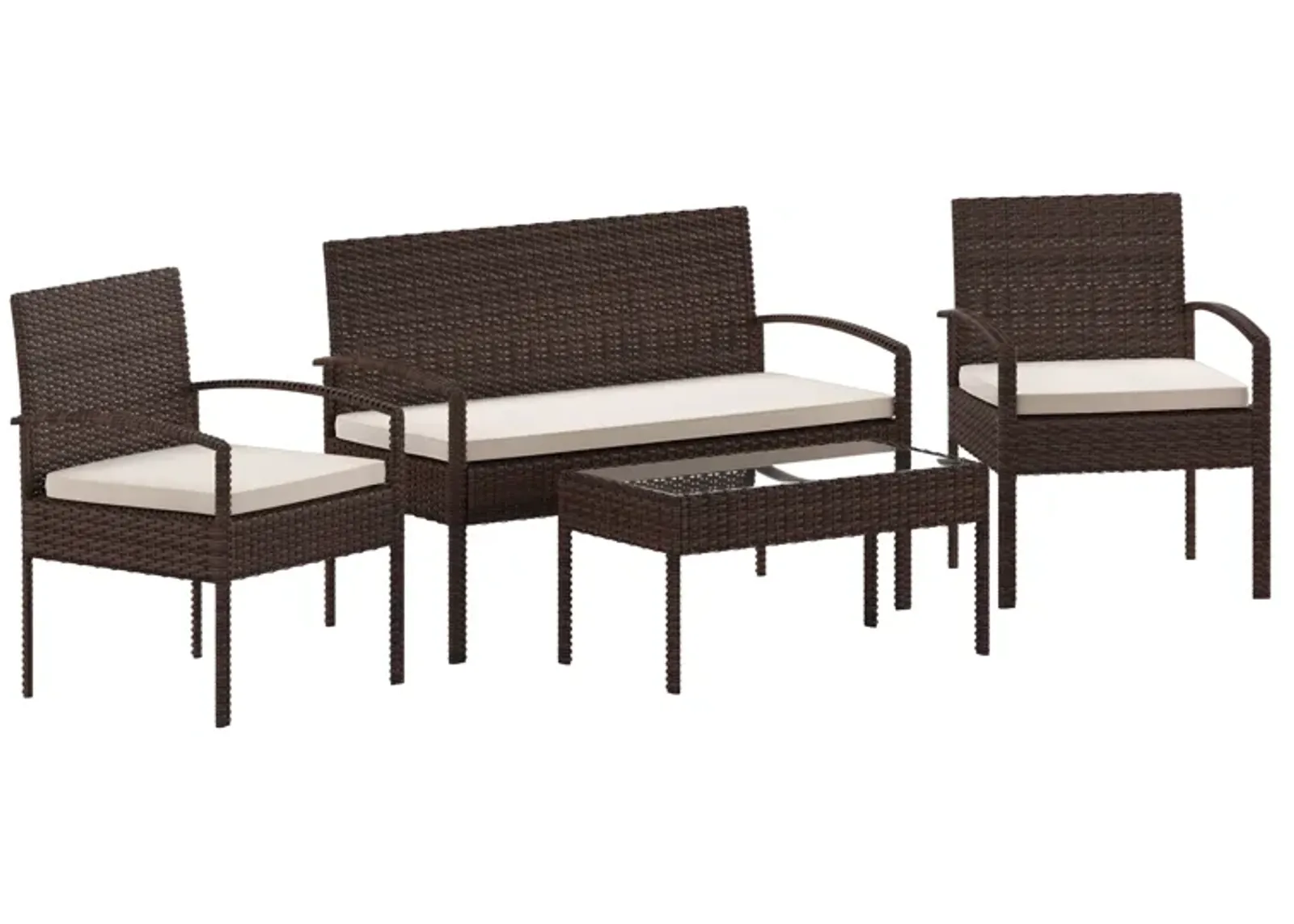 4PC Black Patio Set