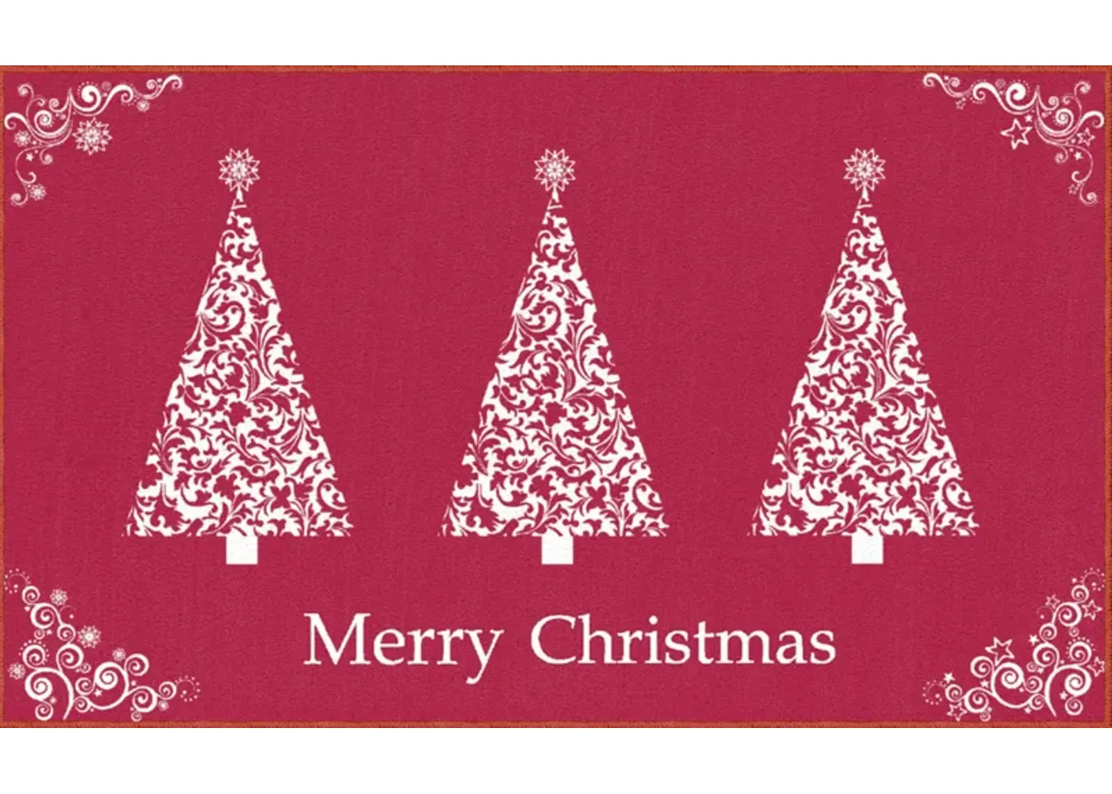 Ornamental Trees Red 2' 6" x 4' 2" Kitchen Mat