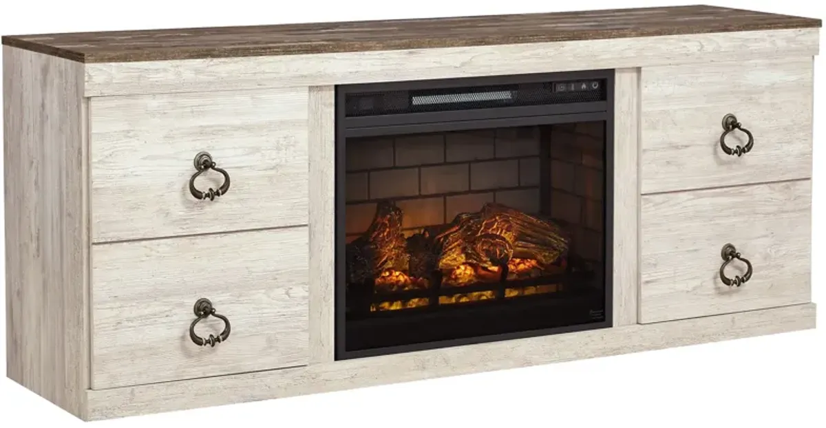 Willowton 4-Piece Entertainment Center with Electric Fireplace