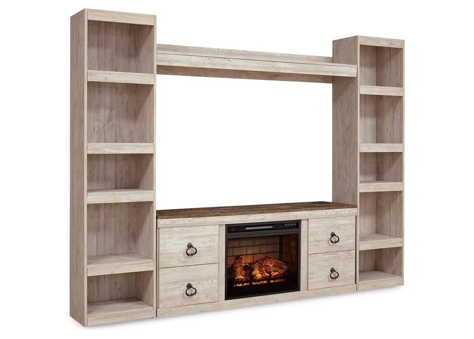 Willowton 4-Piece Entertainment Center with Electric Fireplace