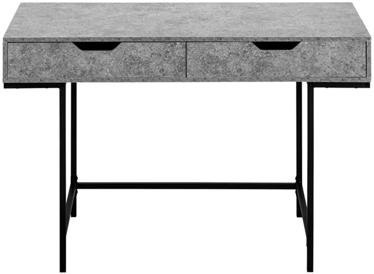 Monarch Specialties I 7559 Computer Desk, Home Office, Laptop, Storage Drawers, 48"L, Work, Metal, Laminate, Grey, Black, Contemporary, Modern