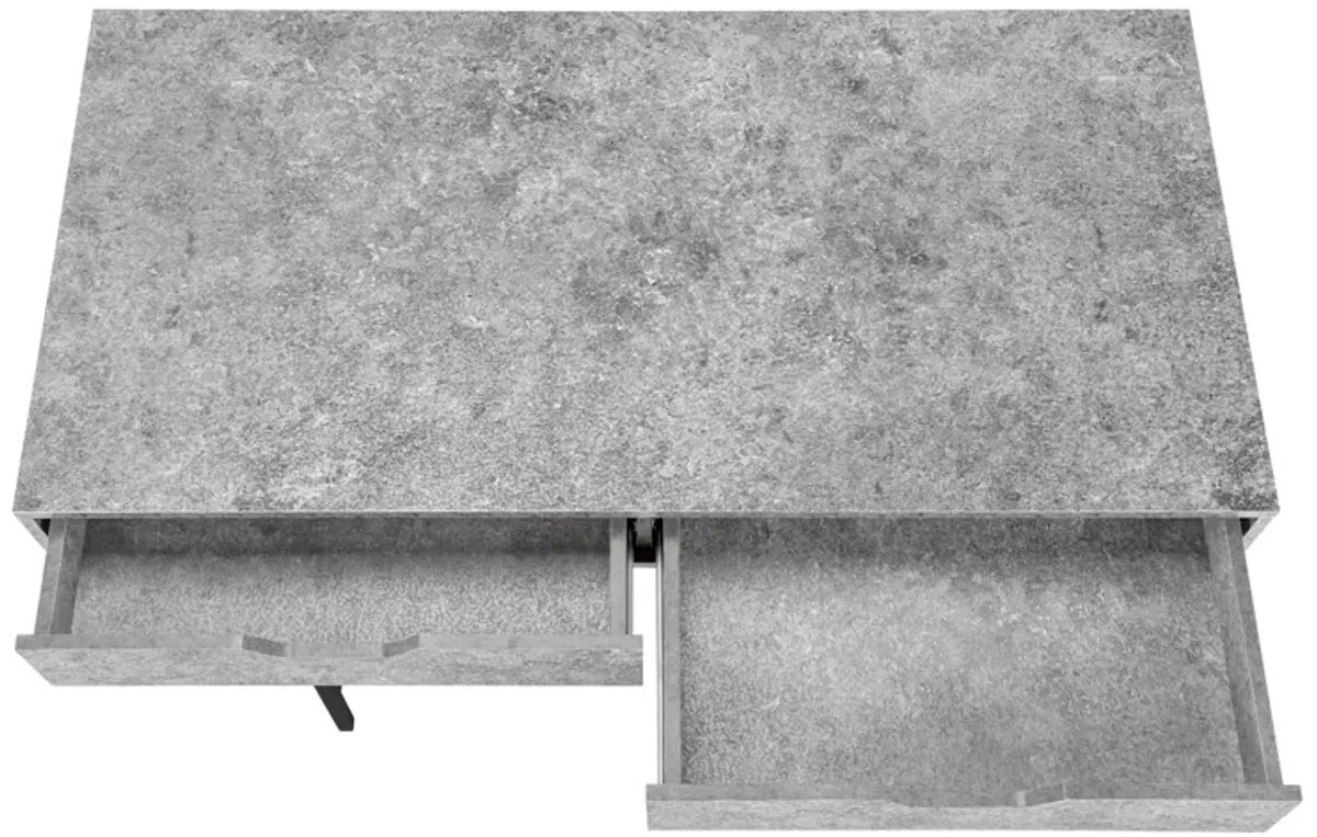 Monarch Specialties I 7559 Computer Desk, Home Office, Laptop, Storage Drawers, 48"L, Work, Metal, Laminate, Grey, Black, Contemporary, Modern