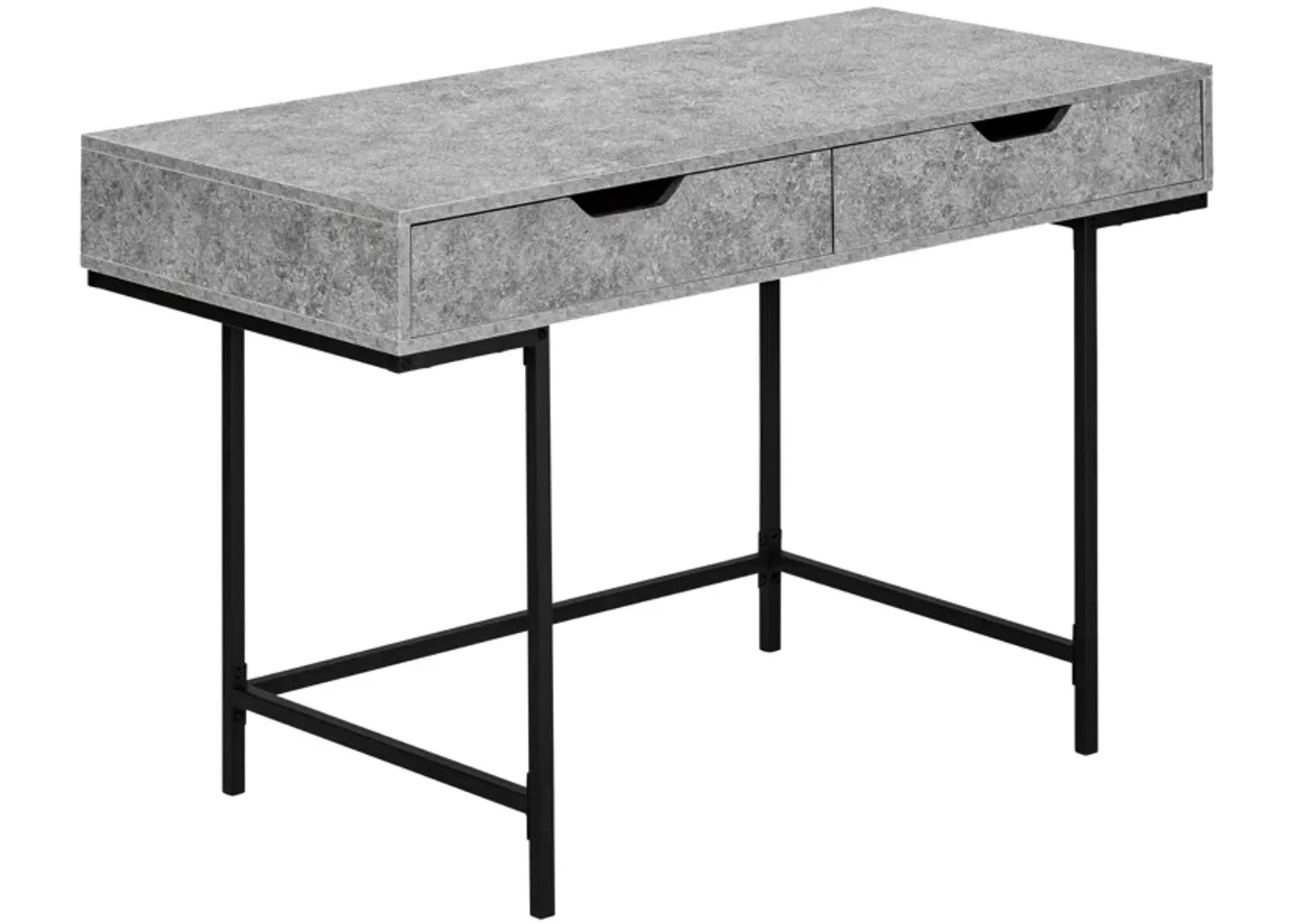 Monarch Specialties I 7559 Computer Desk, Home Office, Laptop, Storage Drawers, 48"L, Work, Metal, Laminate, Grey, Black, Contemporary, Modern