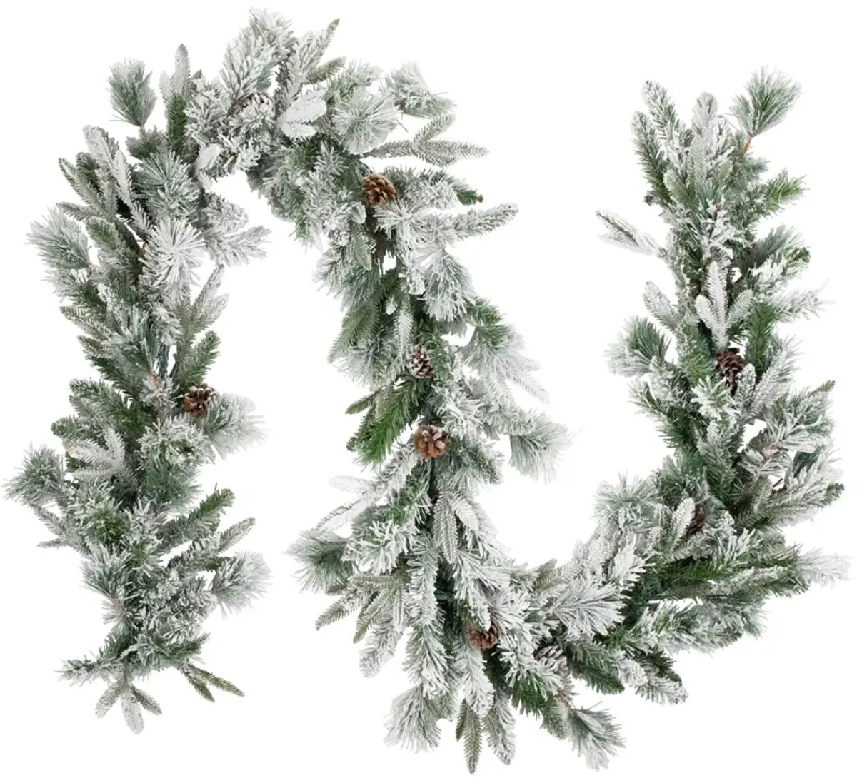 9' x 14" Flocked Rosemary Emerald Angel Pine Artificial Christmas Garland - Unlit