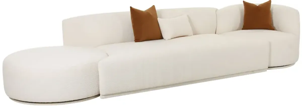 Fickle Cream Boucle 3-Piece Chaise Modular Sofa