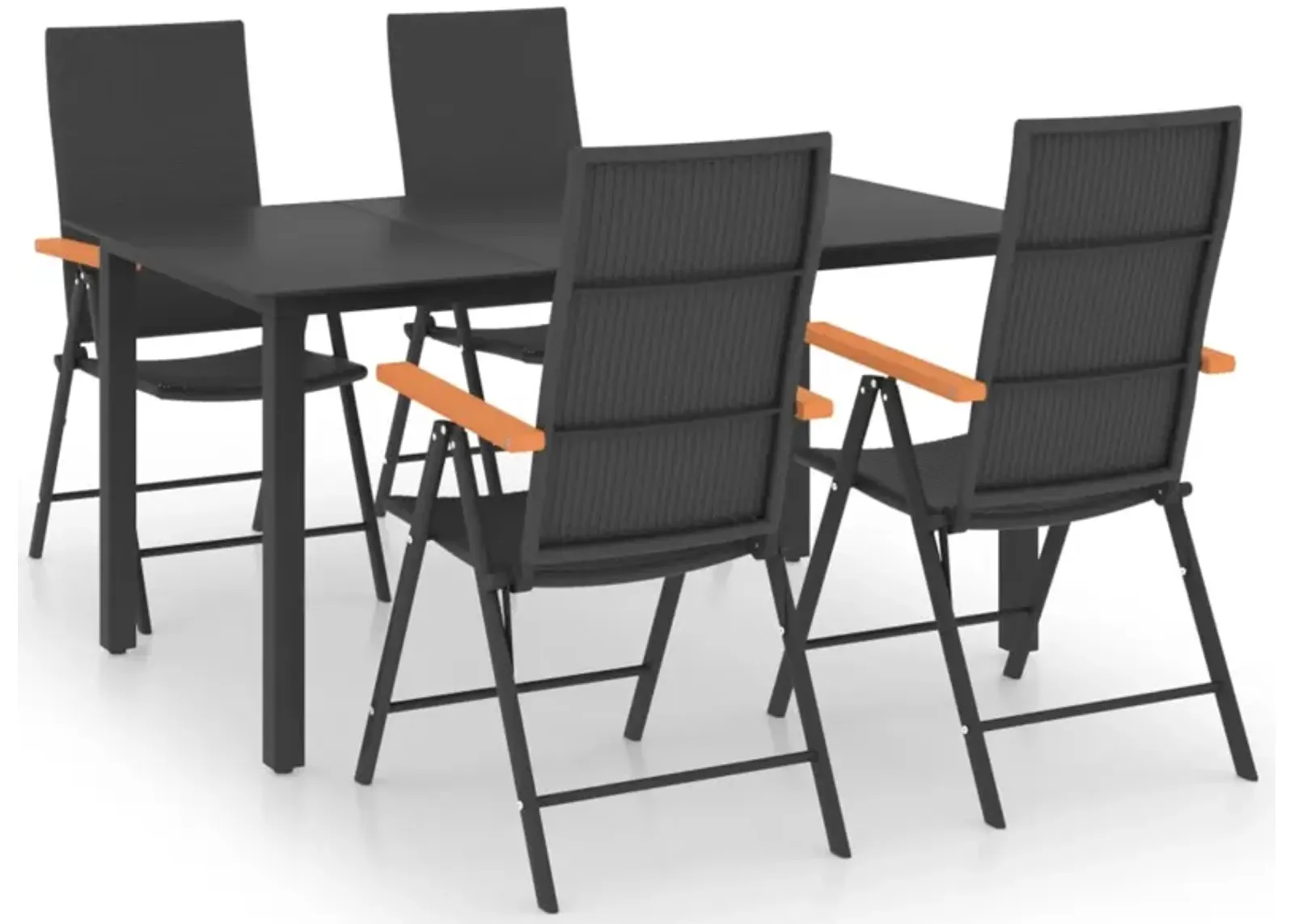 vidaXL 5 Piece Garden Dining Set Black and Brown