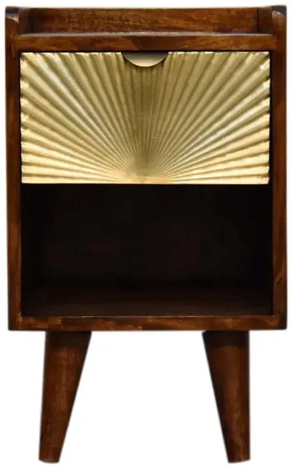 Artisan Furniture solid Wood Mini Manila Gold 1 Drawer Nightstand