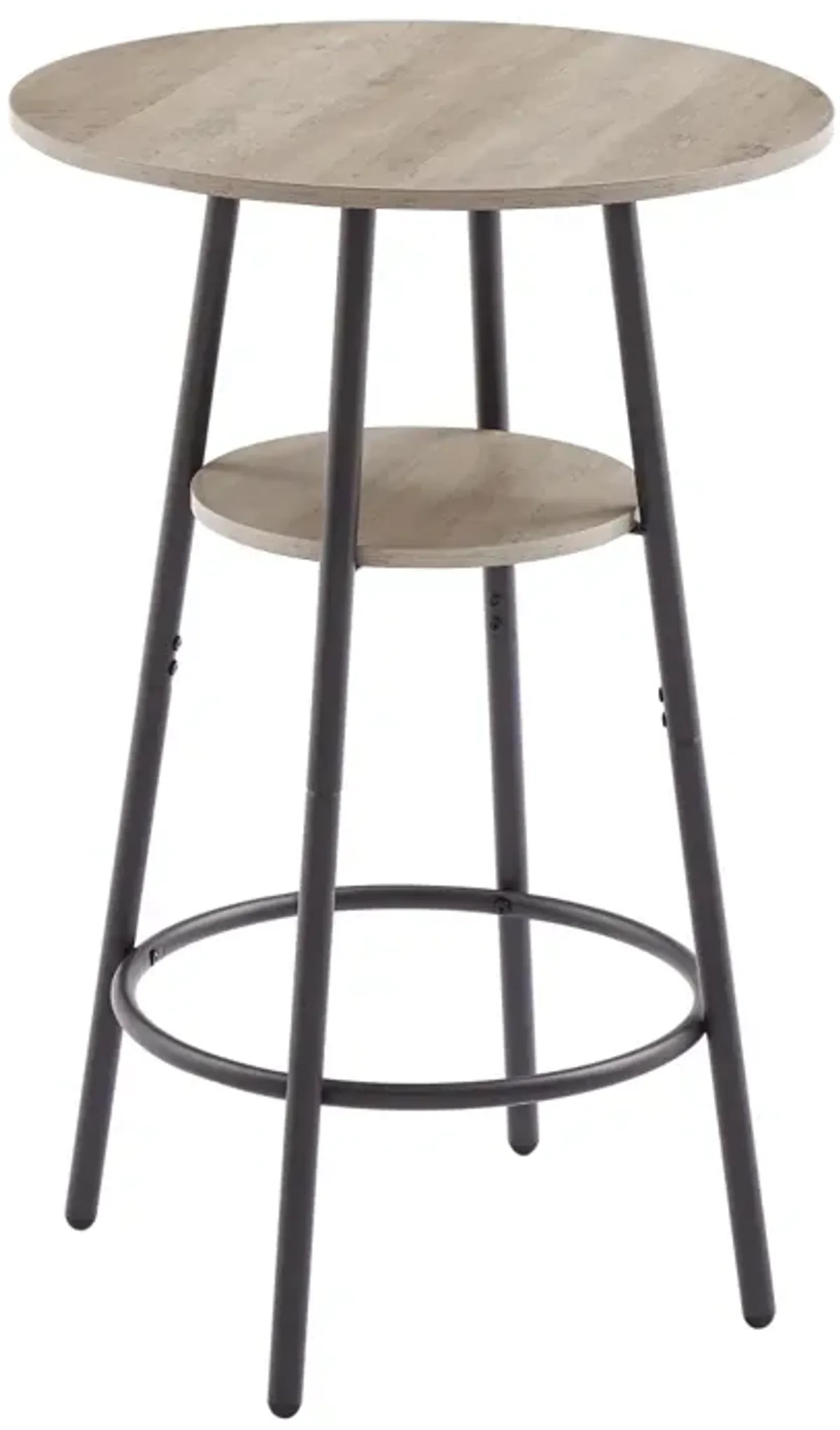 Round Barstool Set With Shelf, Upholstered Stool With Backrest, 23.62" W X 23.62" D X 35.43"