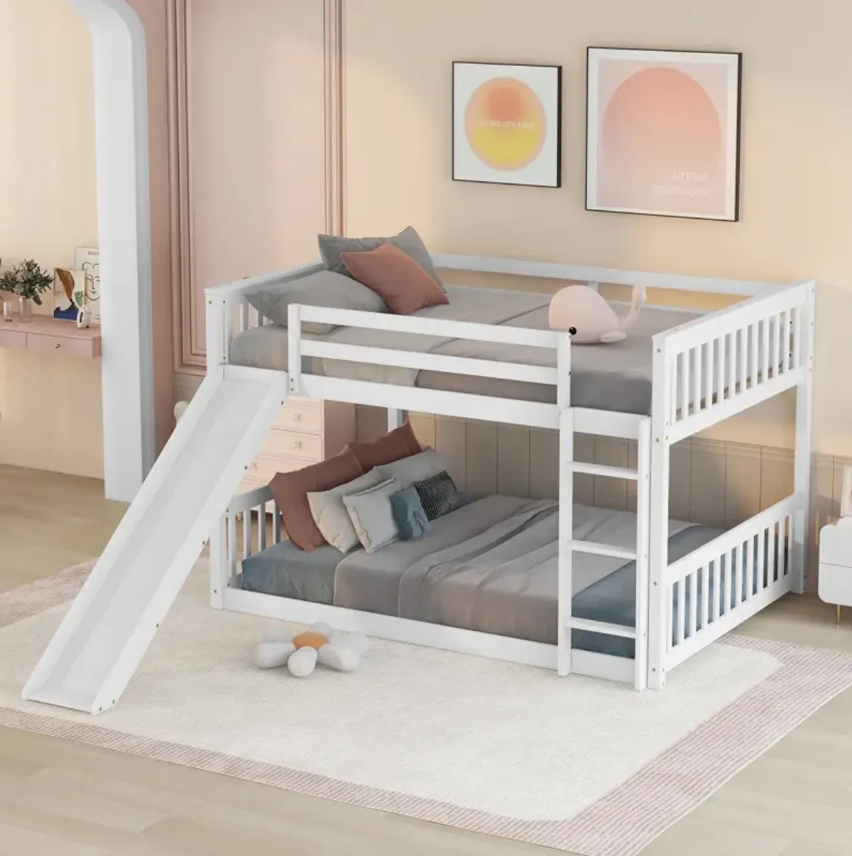 Full Over Full Bunk Bed With Slide