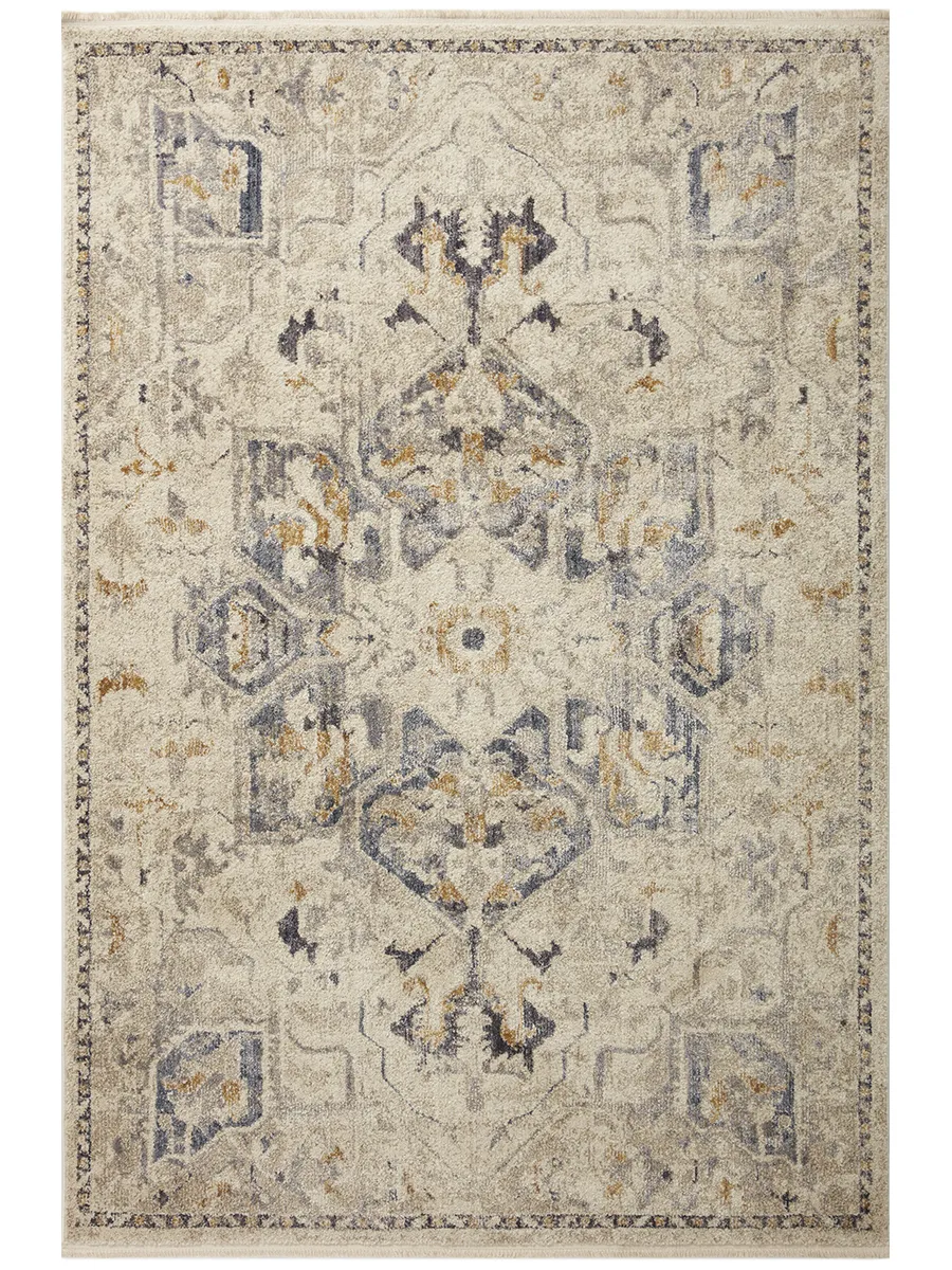 Janey JAY01 Natural/Indigo 6'7" x 9'2" Rug by Magnolia Home by Joanna Gaines