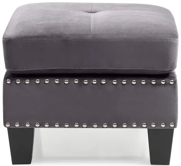Nailer Twill Upholstered Ottoman