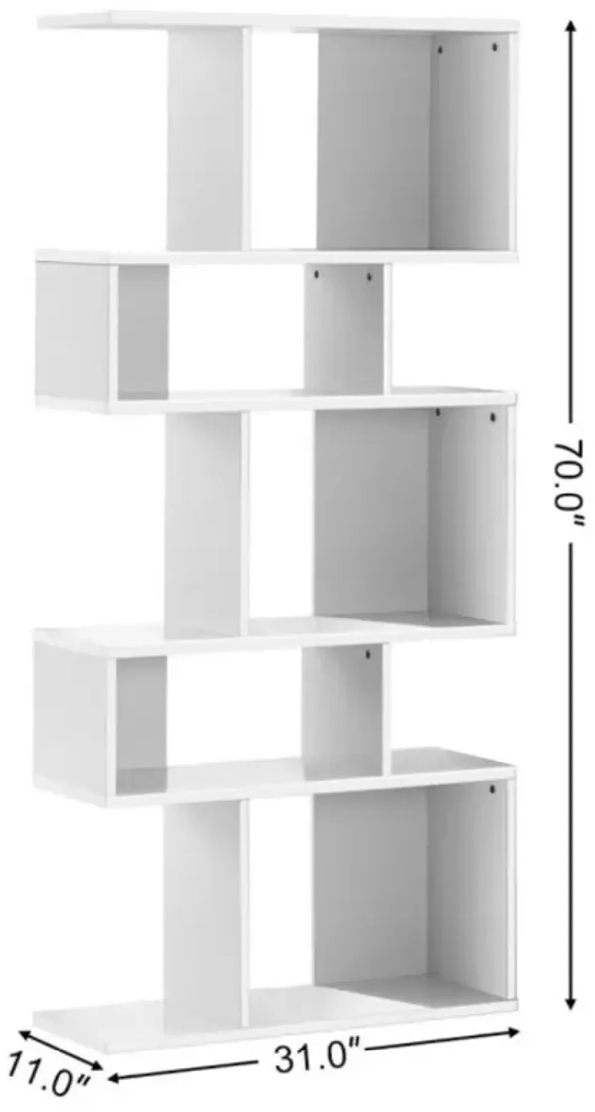 Hivvago 5 Cubes Ladder Shelf Corner Bookshelf Display Rack Bookcase