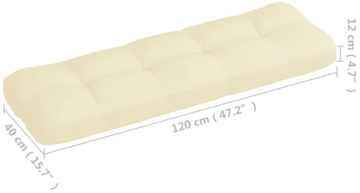 vidaXL Pallet Sofa Cushion Cream 47.2"x15.7"x4.7"