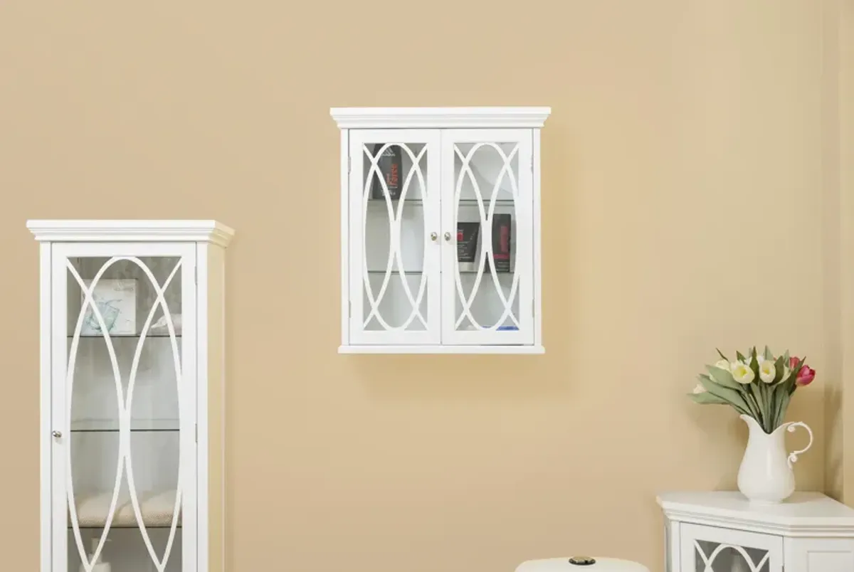 Teamson Home Florence 2 Door Removable Wooden Wall Cabinet- White