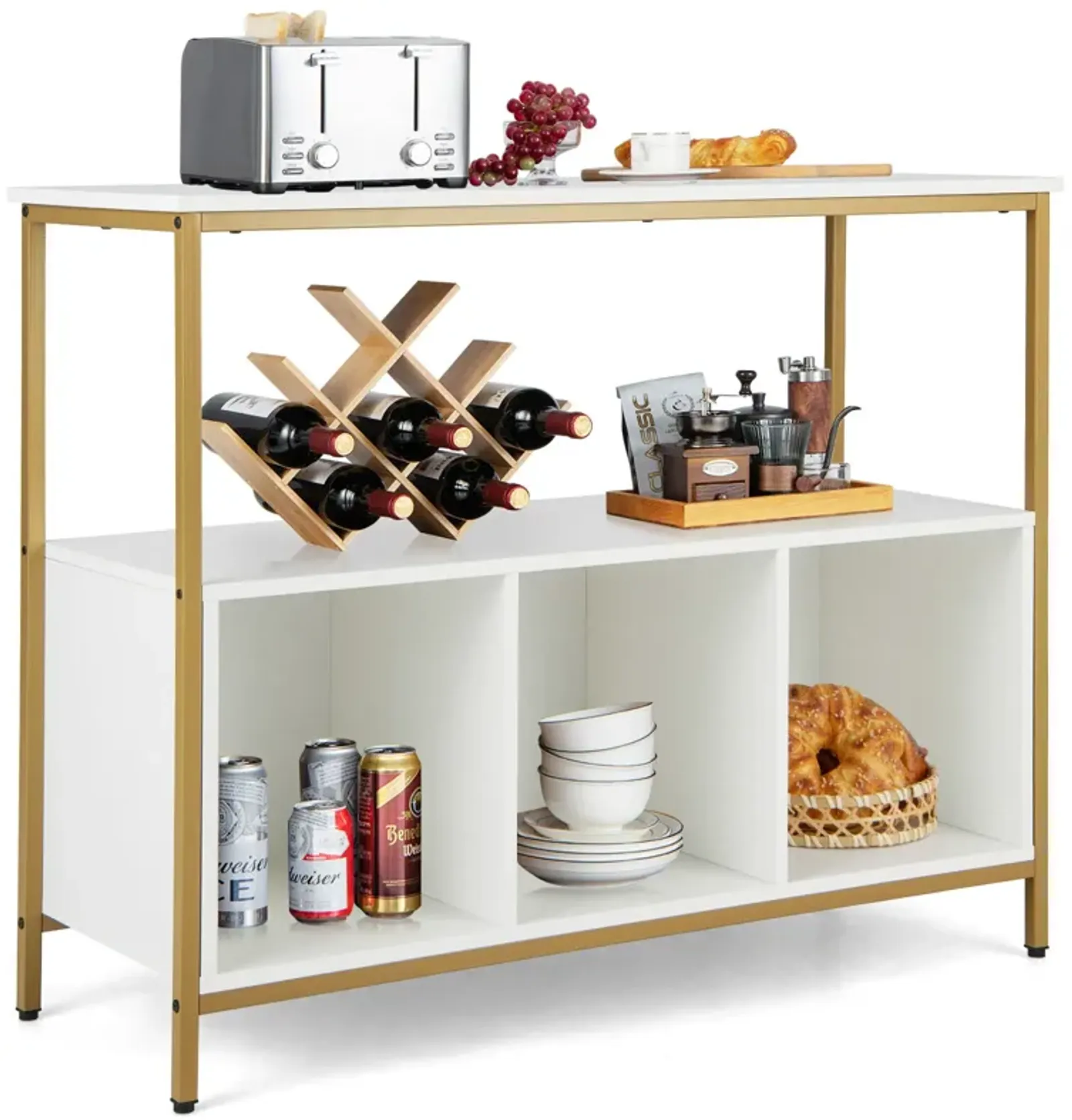 Modern Kitchen Buffet Sideboard with 3 Compartments