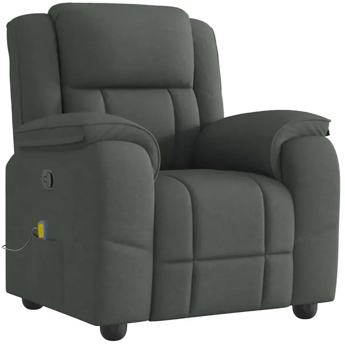 Massage Recliner Chair Dark Gray Fabric
