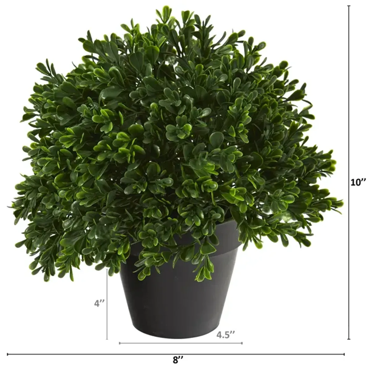 Hivvago 10" Boxwood Topiary Artificial Plant UV Resistant (Indoor/Outdoor)