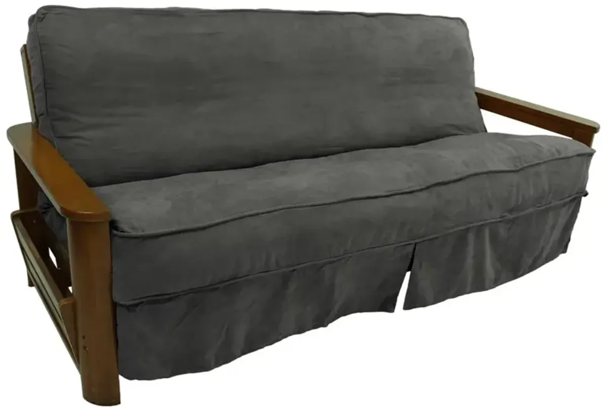 Blazing Needles Solid Microsuede Double Corded 8 to 9-inch Full Futon Slipcover