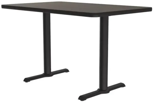 Correll Table Height Thermal Fused Laminate Café and Breakroom Table 30x48, RECTANGULAR, WALNUT BLACK