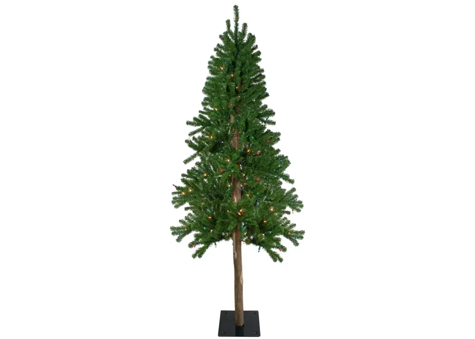 7' Pre-Lit Alpine Artificial Christmas Tree - Multi Lights