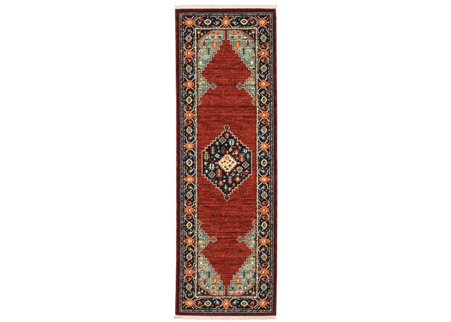 Lilihan 2'6" x 12' Red Rug