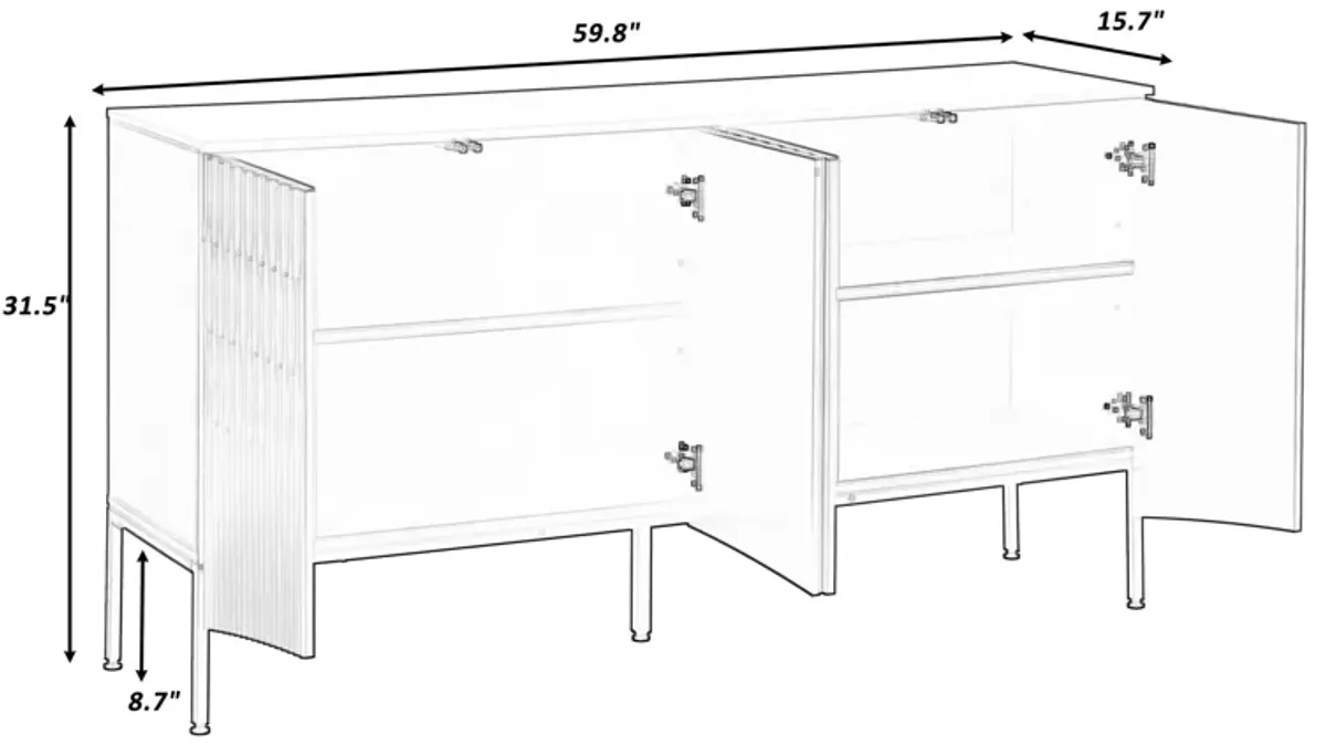 Merax Four-Door Sideboard Storage Cabinet