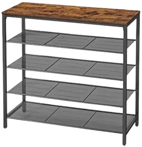 Hivvago Shoe Organizer with 4 Mesh Shelves