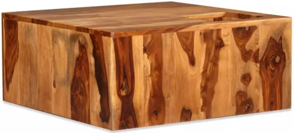 vidaXL Coffee Table Solid Sheesham Wood 27.6"x27.6"x11.8"