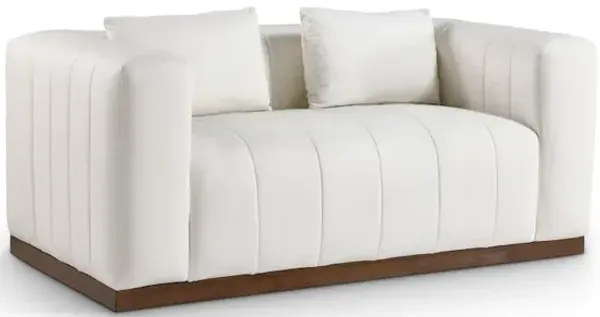 Meridian Furniture Mallina Cream Vegan Leather Loveseat