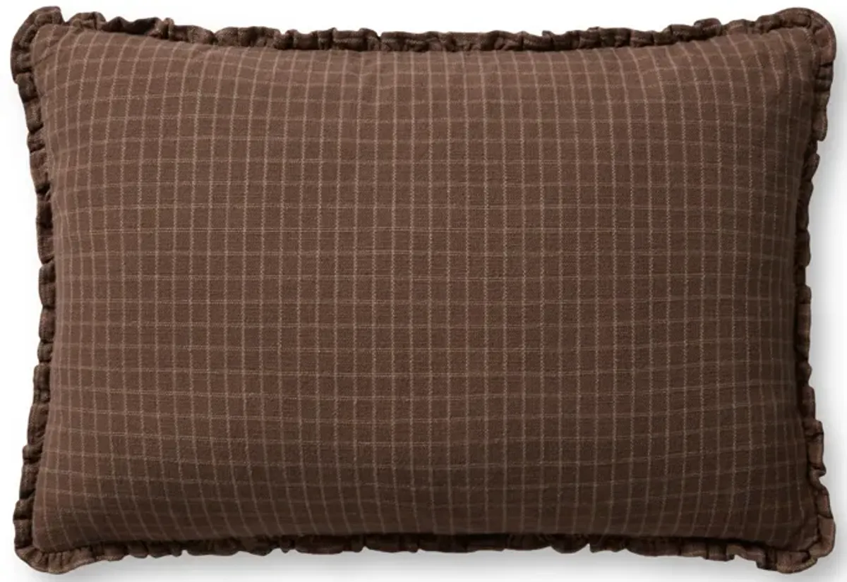 Dinah PCJ0012 Chocolate /Latte 16''x26'' Polyester Pillow by Chris Loves Julia x Loloi