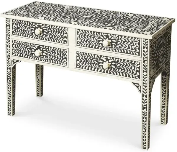 Butler Specialty Vivienne Bone Inlay Console Table, Black