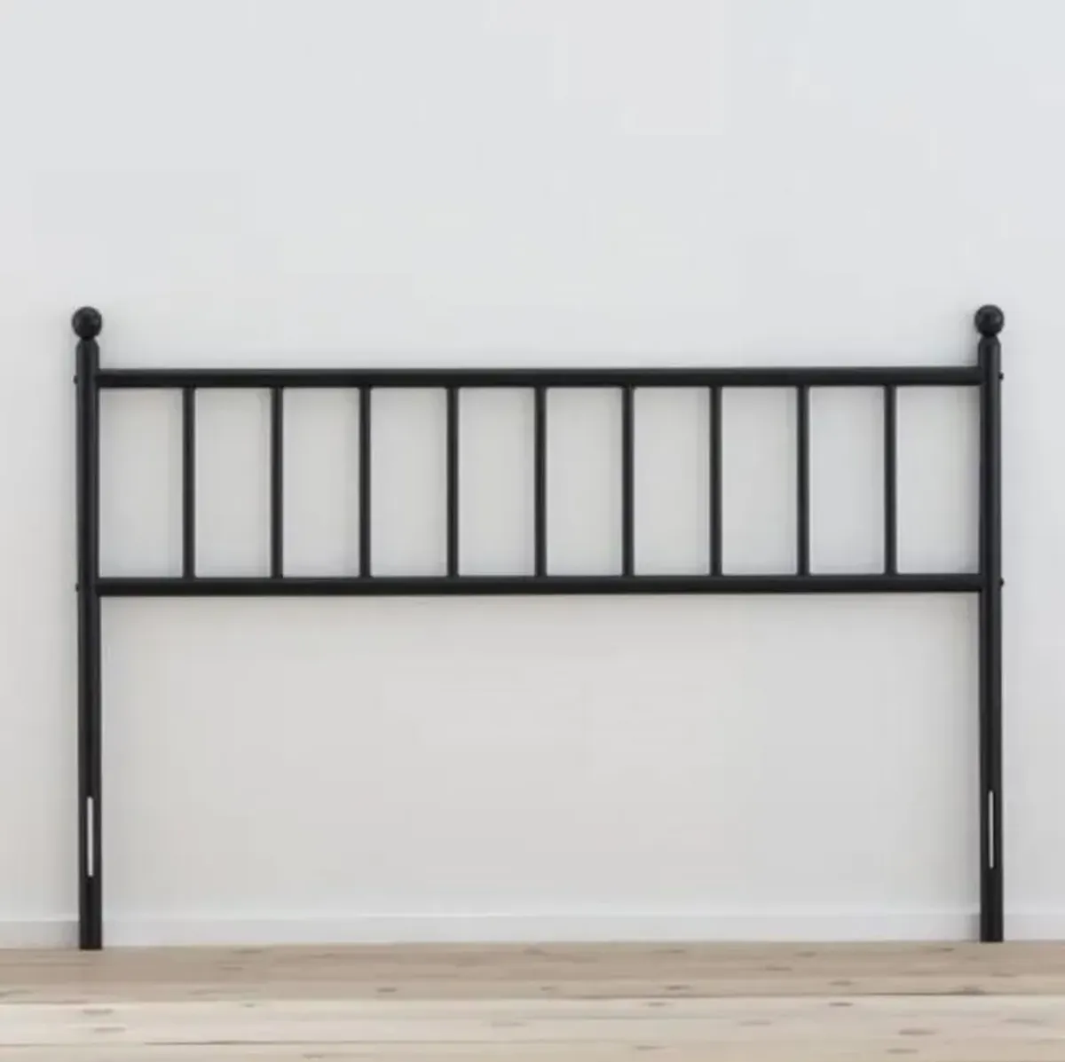 Traditional Farmhouse Headboard in Matte Black Metal Finish