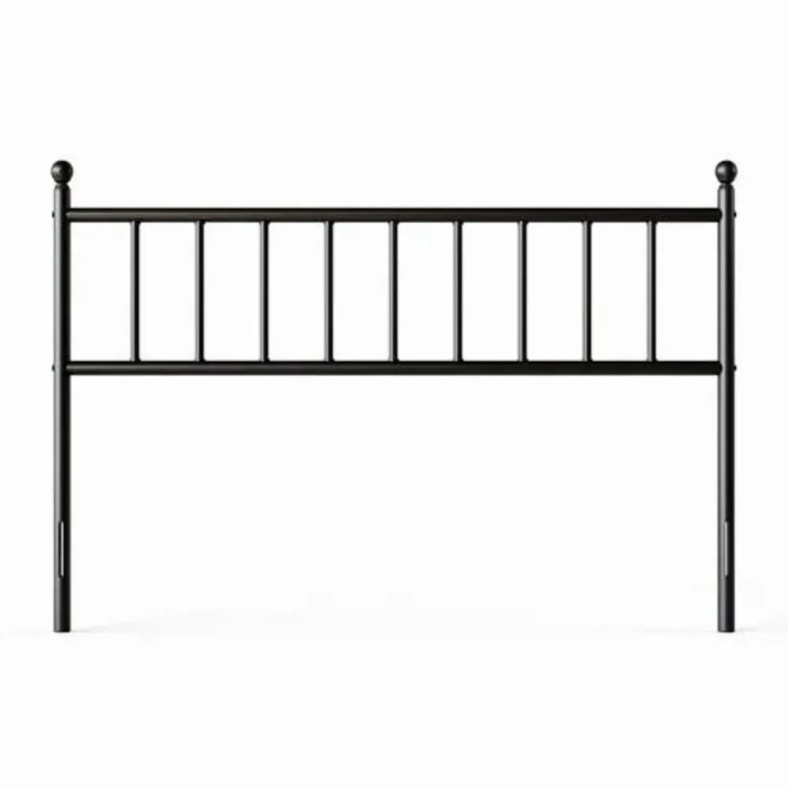 Traditional Farmhouse Headboard in Matte Black Metal Finish