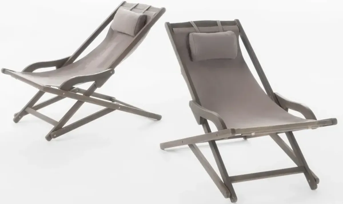 Merax Outdoor Beach Sliding Chair 2 Pieces