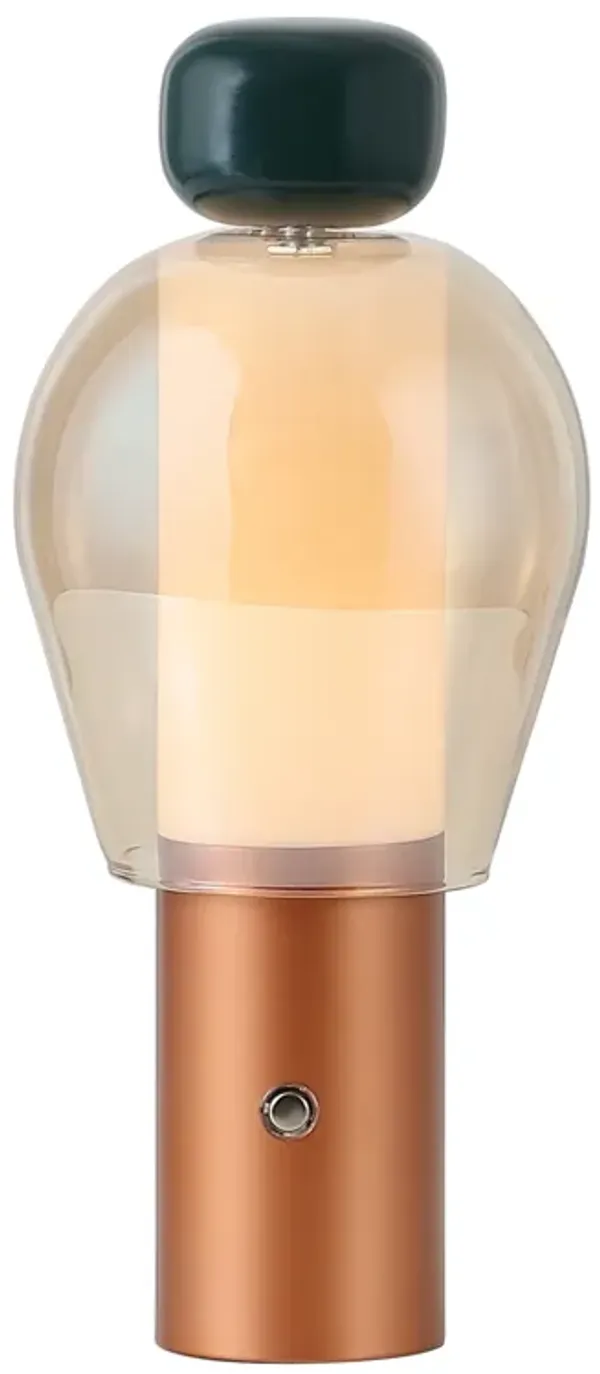 Evonne 10.75" Modern Glam Candle-Style Rechargeable/Cordless Dimmable Integrated LED Table Lamp with Touch Sensor