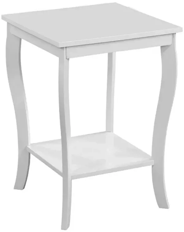 Convenience Concepts American Heritage Square End Table with Shelf, White