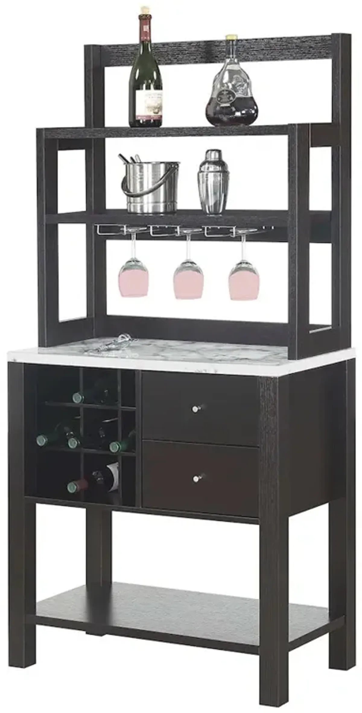 Convience Concept, Inc. Newport 2 Drawer Serving Bar with Wine Rack and Shelves