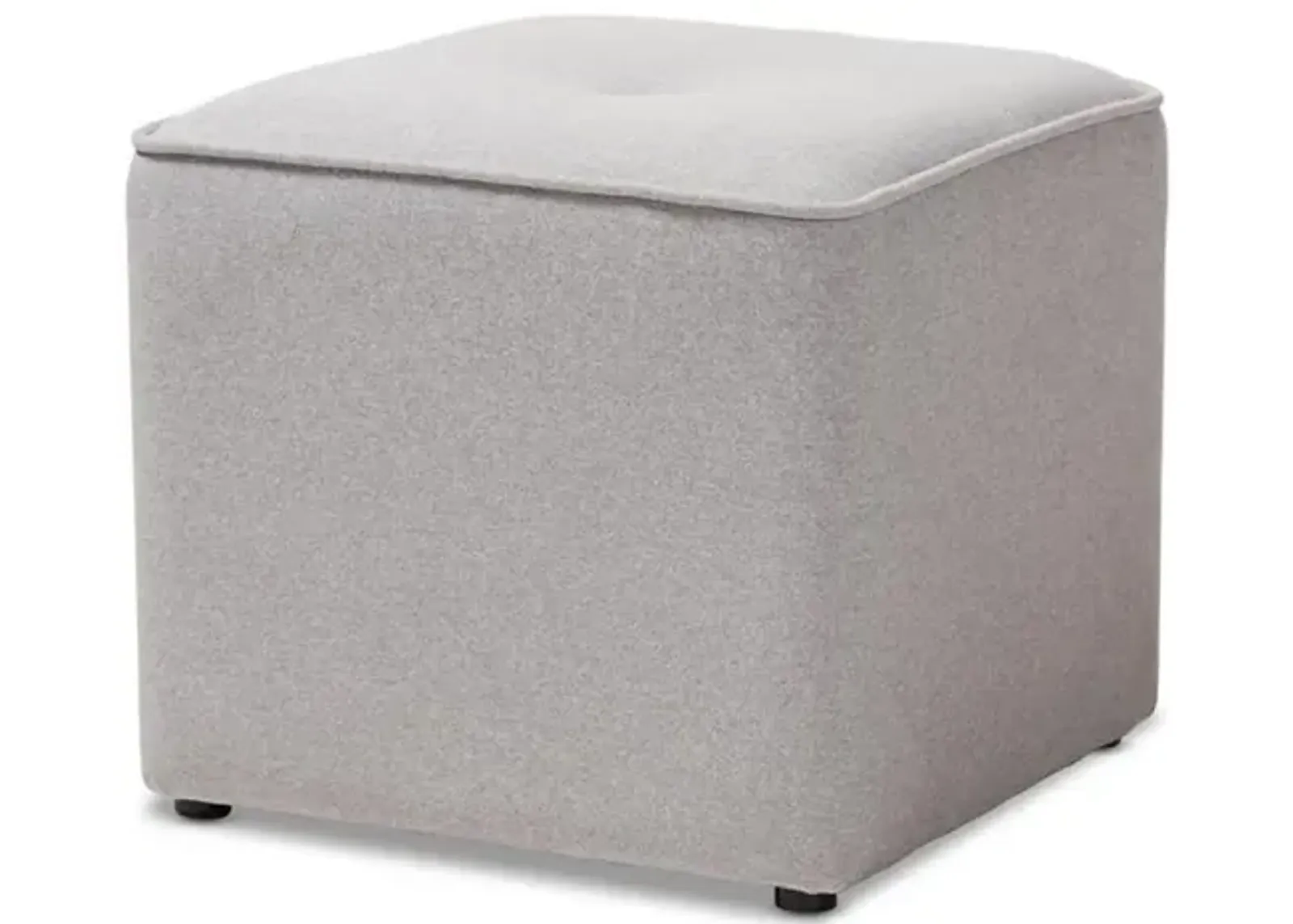 Corinne Modern and Contemporary Light Grey Fabric Upholstered Ottoman