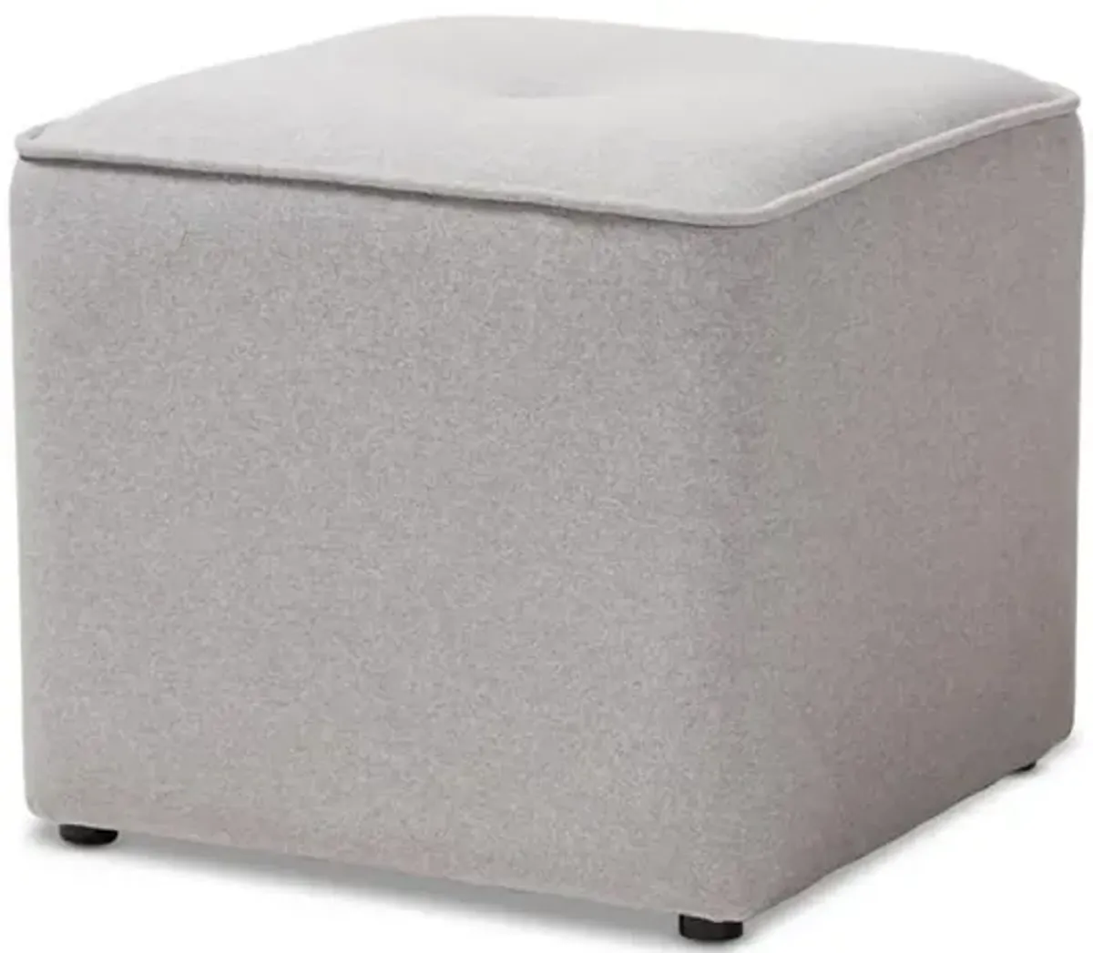 Corinne Modern and Contemporary Light Grey Fabric Upholstered Ottoman