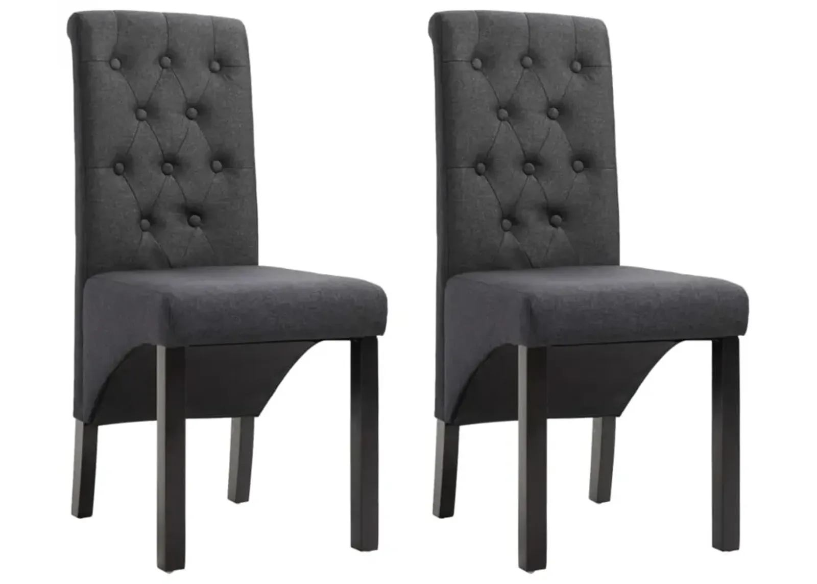 vidaXL Dining Chairs 2 pcs Dark Gray Fabric