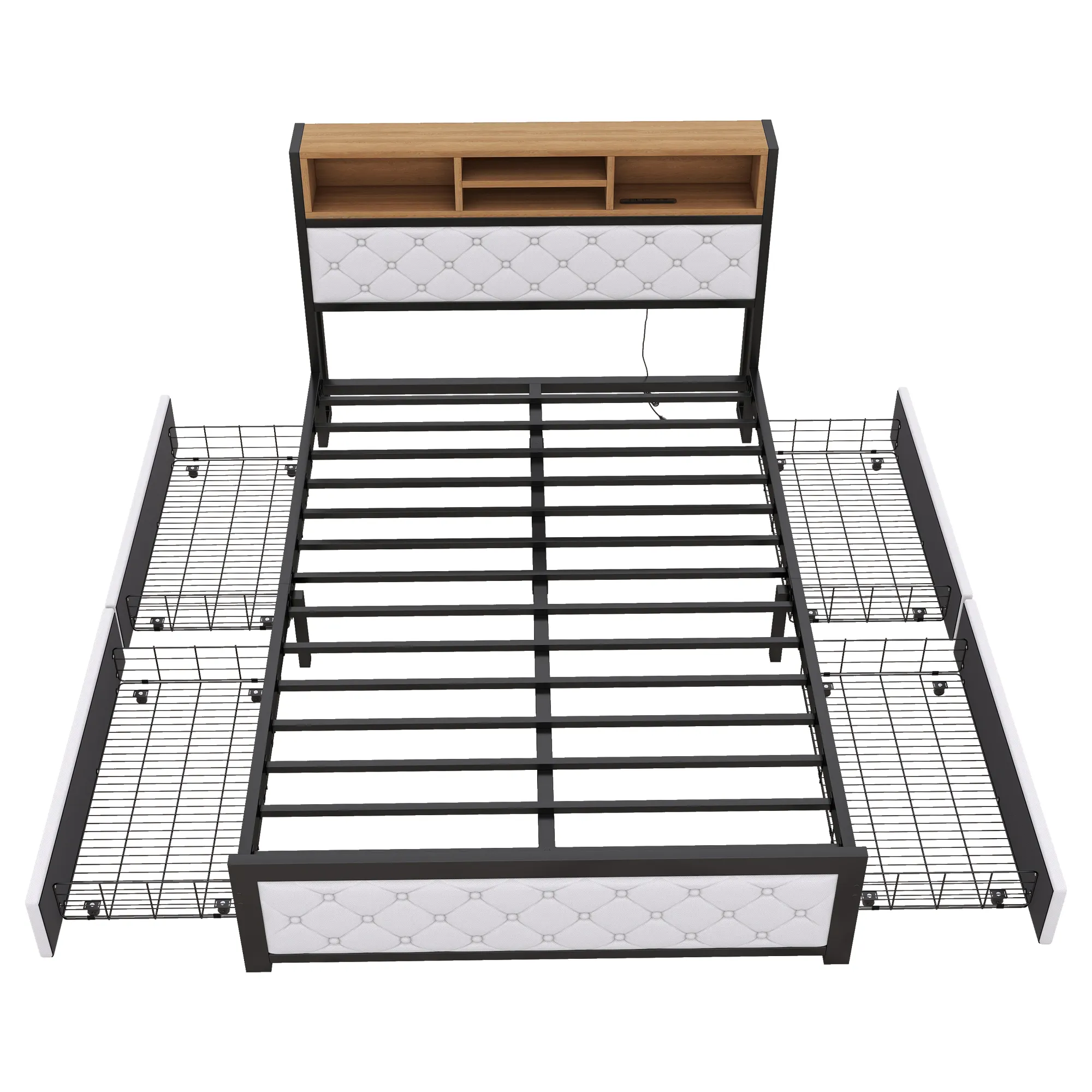 Merax Metal Frame Platform Bed With 4 Drawers